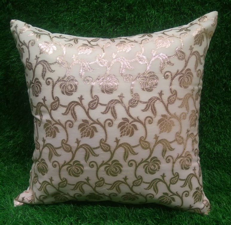 Designer Foil Jacquard Silk Cushion Covers by HOMIEKART