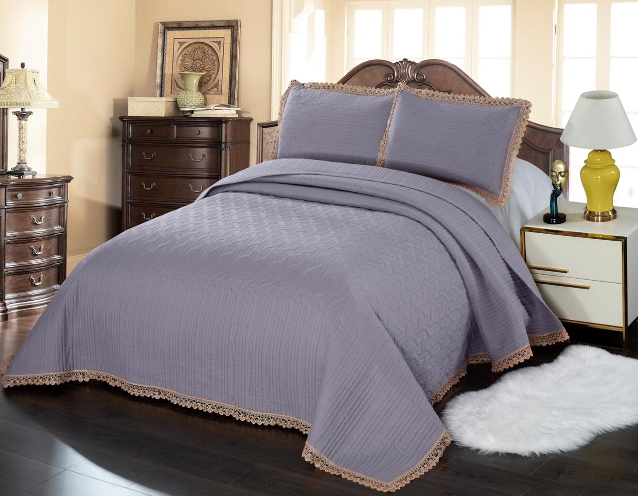 Solid Color Ultrasonic Quilted Double Bedcover by METROPOLIS