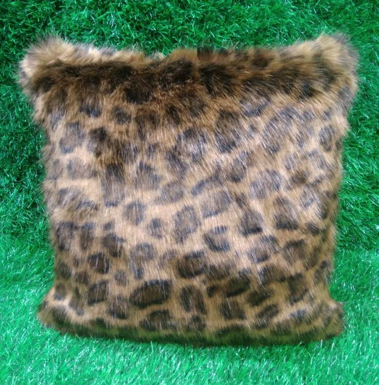 Beautiful  Animal Printed Faux Fur Cushion Cover