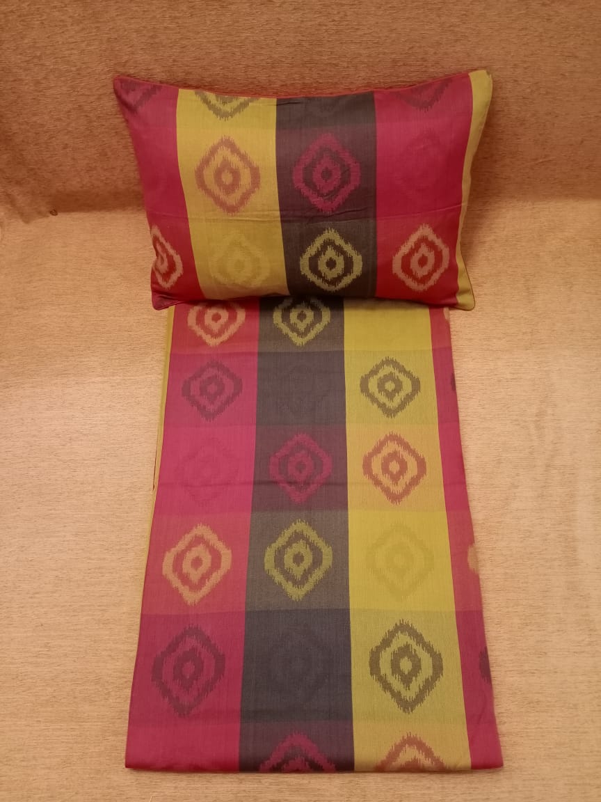 Handloom Cotton Allover Woven Double Bedcover BY HOMIEKART