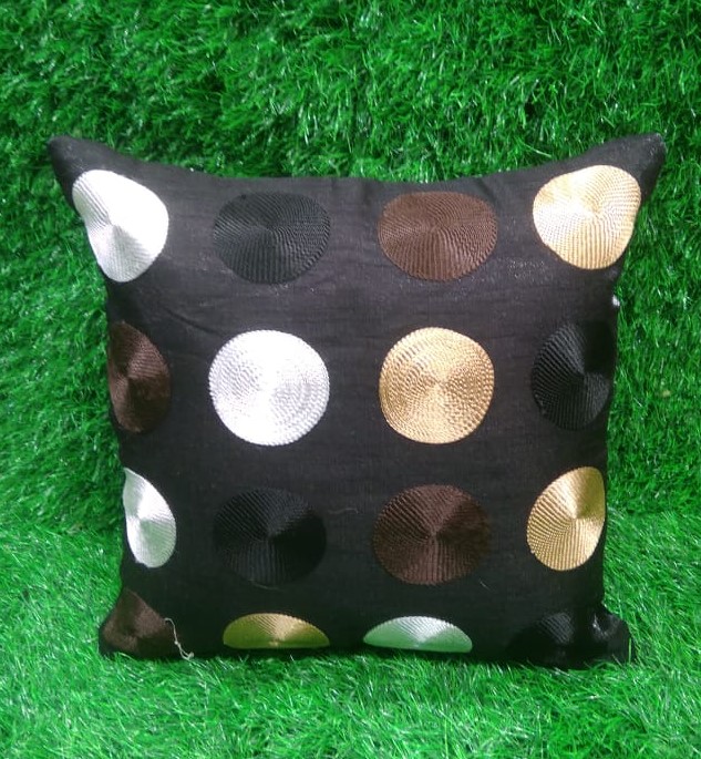 Silk Embroidered Cushion Cover Set by HOMIEKART.