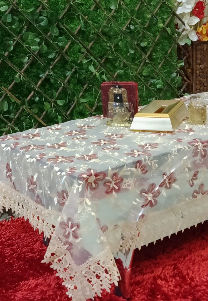 Beautiful Tissue Embroidered Center Table Covers by Homiekart