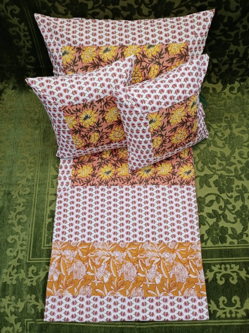 SHUBHAM PATCH  5PCS DOUBLE BEDCOVER SET BY HOMIEKART