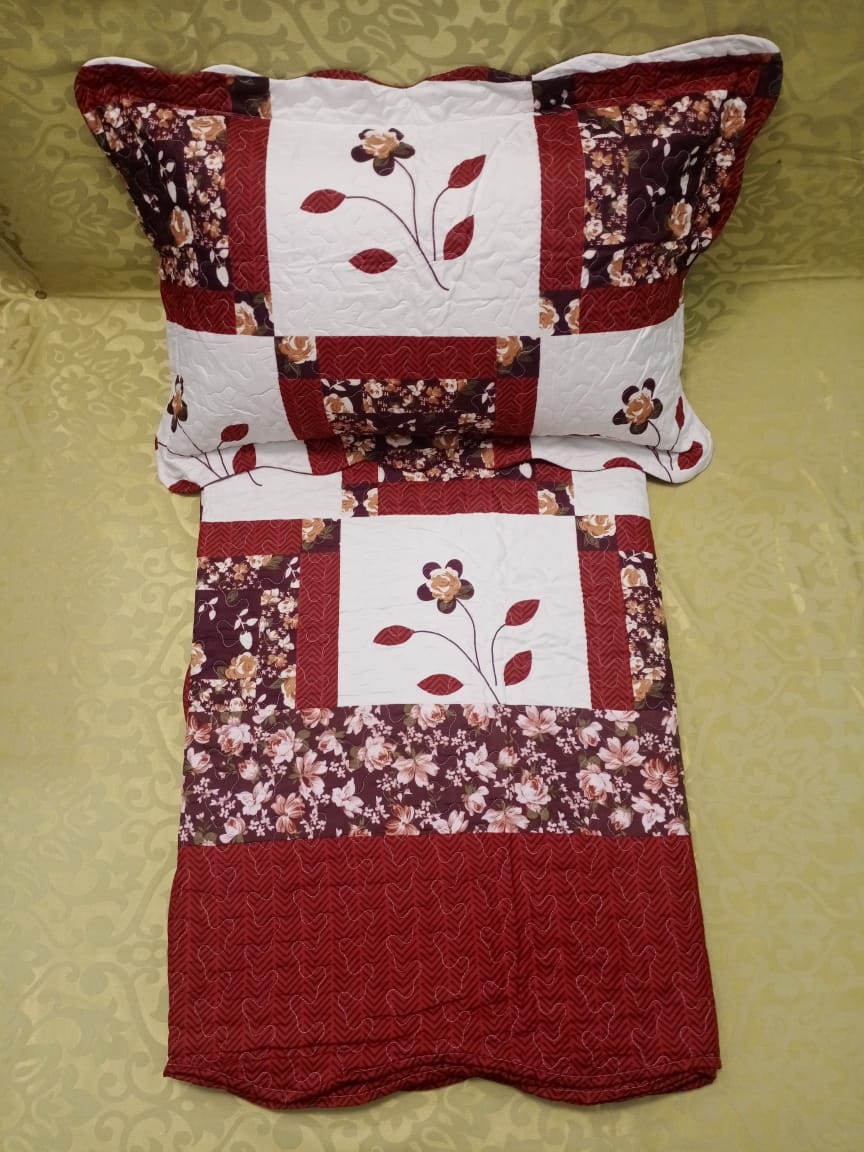 Handloom Printed Quilted Bedcover by Homiekart