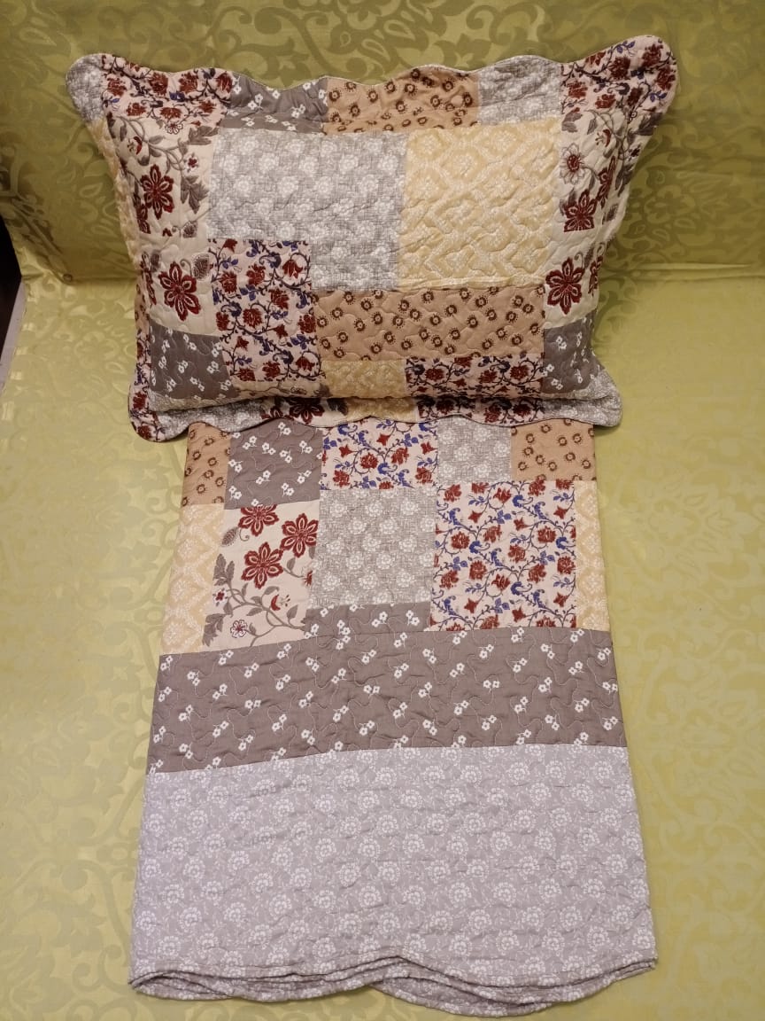 Handloom Printed Quilted Bedcover by Homiekart