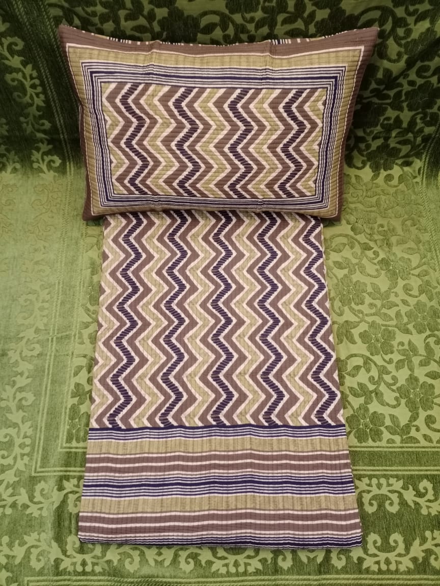 100% Handloom Cotton Quilted Double Bedcover BY HOMIEKART