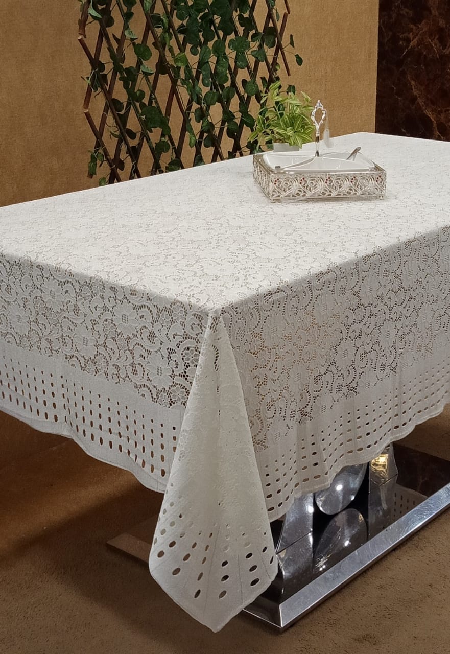 Elegant Net cut work Table Cover by Homiekart